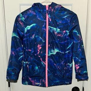 Lands' End Multicolor Jacket Coat with Blue and Pink Size 8 girls